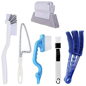 Bestylez Window Cleaning Brush, 6 Pcs Household Deep Cleaning Tool Kit for Groove, Track, Sill, Gap, Baseboard, Blinds…