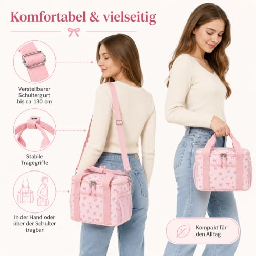 LEDAOU Sac à déjeuner en velours côtelé pour homme et femme, isotherme, anti-fuite, sac isotherme doux avec bandoulière réglable pour nourriture, bière, plage, travail, bureau, pique-nique, voyage – vue 2