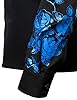 PARKLEES Men's Hipster Rose Floral Print Design Slim Fit Long Sleeve Button Up Party Dress Shirt Black Royal XXL #5