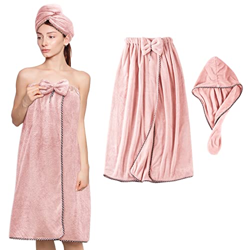 Koikey Hair Towel Women Bath Wrap - Adjustable Microfiber Super Absorbent To Quick Drying Hair And Body For Gym, Spa, Sauna And Shower After Body Cover cover