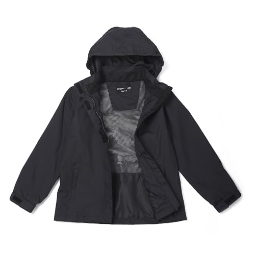 Image of YINGJIELIDE Boys Girls Waterproof Rain Jackets Kids Easy to Fold Windbreaker Lightweight Outdoor Hooded Raincoat