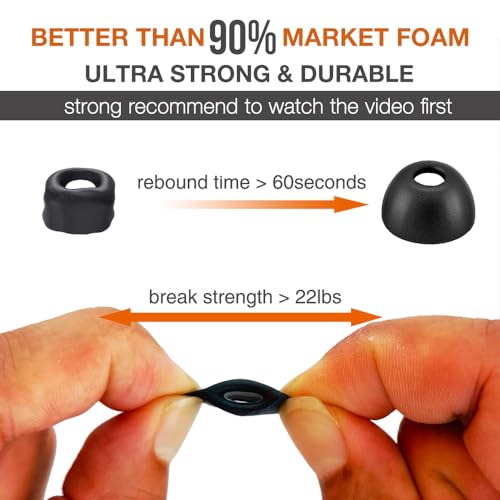 TENNMAK Memory Foam Eartips Replacement for JBL Endurance Peak 3 / Peak II/Peak/Endurance Race/Run 2 Earbuds Earpad Ear Tips