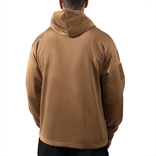 Rothco Conceal-Ops US Flag/USMC Eagle, Globe, & Anchor Hoodie (US, Alpha, Medium, Regular, Regular, Coyote Brown) by Rothco - Image 4