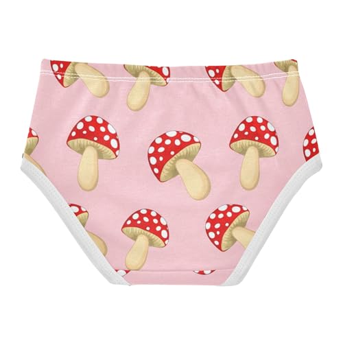 Cute Cartoon Mushrooms Pink Girl Panties Cute Toddler Girls Underwear Cotton Colorful Briefs Girls Undies 2t2