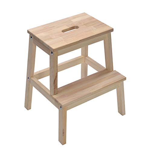 LIYFF-Marchepieds escamotables Escabeau en Bois pour Les Adultes/Enfants Ménage 2 étapes Tabouret Portable Support à Fleurs Multifonctionnel/étagère de Rangement/Banc à Chaussures Cover