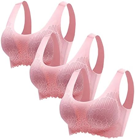 3-Pack Sports Bras for Women - Seamless High Impact Lightly Lined Sports Bra for Yoga Gym Workout Fitness