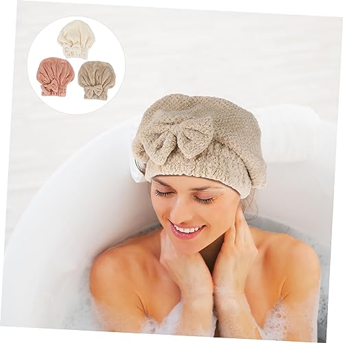 ABOOFAN Chapéu De Cabelo Seco De Lã Coral 6 Peças Touca De Banho Envolta Para Mulheres Turbante De C