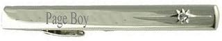 Page Boy Wedding Title Tie Clip Bar - Keepsake Engraved Message Box