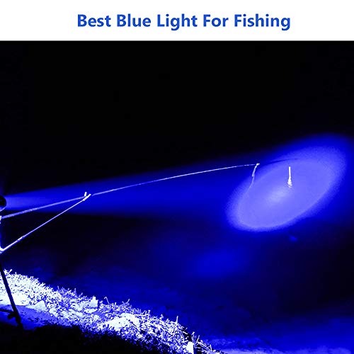 Aukvi 2 Pcs Single Mode Blue Light Flashlight Long Range Led Blue Flashlight Torch Best For Night Fishing Hunting #TOP5