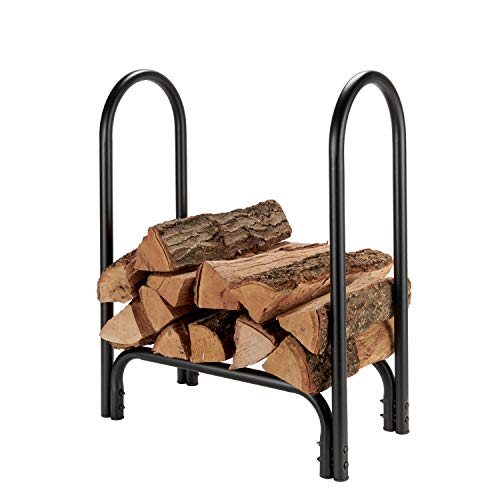 Shelter SLRS Firewood Storage Log Rack/Holder, Holds 1/4 Face Cord, Powder Coated Heavy Duty 1.25" Tubular Steel, Small (28" L x 12" D x 33" H), Black - Thumbnail 3