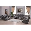 Betsy Furniture 3PC Bonded Leather Recliner Set Living Room Set, Sofa, Loveseat, Chair 8018 (Grey, Living Room Set 3+2+1…