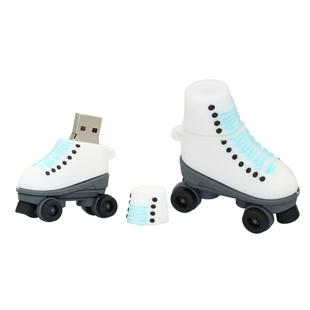 128GB Roller Skates Shape Flash Drive USB Flash Drive Memory Stick Thum Drive USB Drive USB Flash Disk U Disk Pen Drive USB Disk Flash Memory External Storage USB Stick PenDrive (Black)