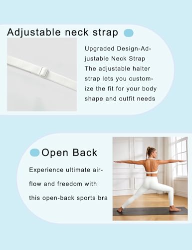 Sports Bras for Women Adjustable Halter Bra Front Twist Crop Beach Bikini Tops Yoga Backless Bra with Removeable Pads - Image 4