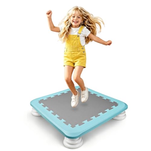 Kids Sensory Trampoline for Toddlers Ages 3+ 220 LBS Weight Capacity Supports Childrens Balance Coordination & Motor Skills Development Kids Sensory Balance Training Equipment (Blue)