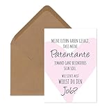 TypeStoff Postkarte - Patentante - Willst du den Job? - inkl. Briefumschlag - KP-01616