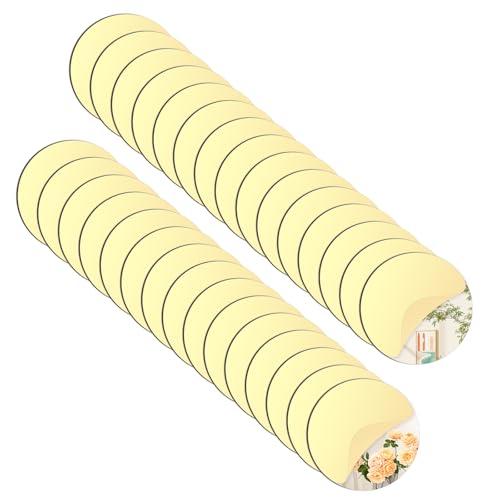 ASSRECT 30 specchi acrilici autoadesivi rotondi da 5 cm, piccoli specchi adesivi, pellicola decorativa specchio per bagno, soggiorno, camera da letto, armadio (oro)