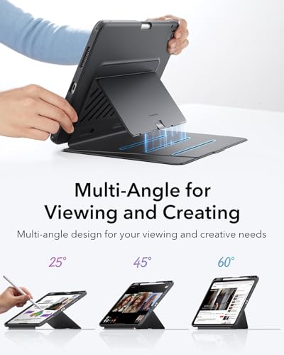 Image of ESR for iPad Air 13 Inch Case M4 /M3 /M2 (2026 /2025 /2024), Vertical Stand Cover with Pencil Holder, Ultra-Stable Magnetic Case, Multi Stand Angles, Flip Series, Black