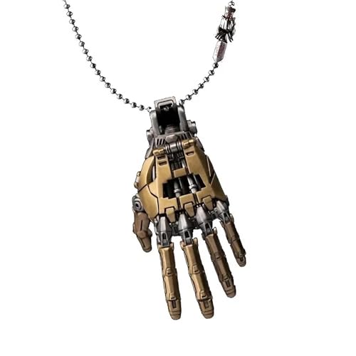 Générique Pendentif de main mécanique, joints de doigts mobiles Robot main Charme Pendentif collier, bijoux collier Steampunk, cadeau Punk Lover pour les hommes et les femmes (Or)