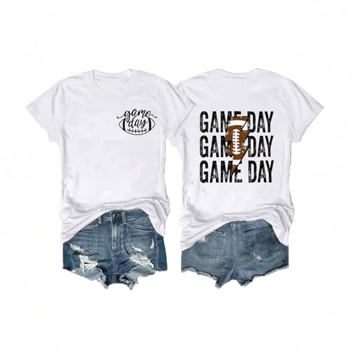 Football Shirts for Women Game Day Cute Sunday Funday Graphic Gameday...