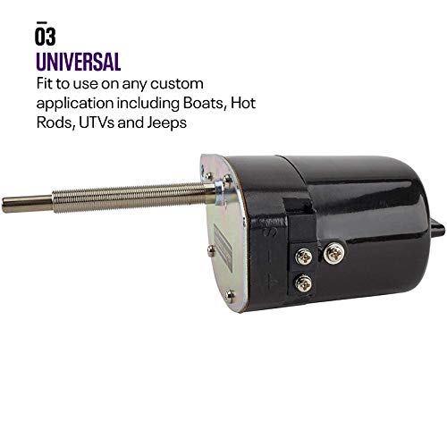 Speedway Motors Universal Electric Windshield Wiper Motor Kit, 12 Volt Electric Single Speed Wiper Motors, Includes Wiper Motor, Wiper Arm, Wiper Blade And Wiper Arm Hardware #TOP3