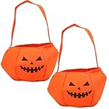 LiJuanWang Halloween Bolsa para Caramelos,2 Piezas Calabaza Bolsa,Cesta Bolsa de Calabaza de Halloween Bolsa de Truco o Trato,Bolsa de Truco o Trato,para Carnaval Fiestas Temá Ticas(C)