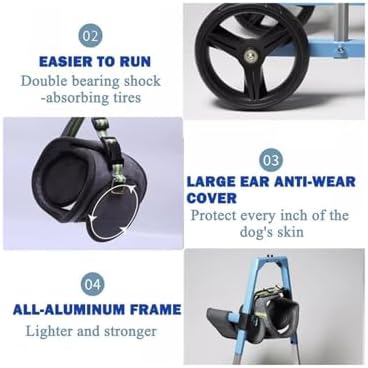 Amputee Dog Wheelchair with Front Leg Support - Mobility Aid for Paralyzed or Injured Dogs, Arthritis Pet Stroller & Elderly Animal Walker for Enhanced Support and Comfort