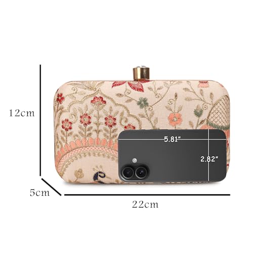 Image of LONGING TO BUY Hand Crafted Designer Box Clutch - Zari Embroidery For Women