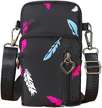 Travel Moblie Phone Shoulder Pouch Crossbody Bag for Samsung Galaxy S25 Ultra S24+ S23 Ultra A05 A06 A16 A26 A36 A15 A14 A35 A04s A25 M35 iPhone 16 Pro Max OnePlus 13 12 11 10 Pro (Feather)