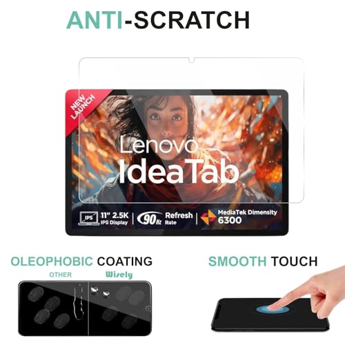 Image of Wisely Premium Screen Protector Compatible for LENOVO IDEA TAB |11-inch| Anti-Scratch Tablet Glass Guard - 9H Ultimate Protection -Bubble-Free Easy installation kit - HD Clear
