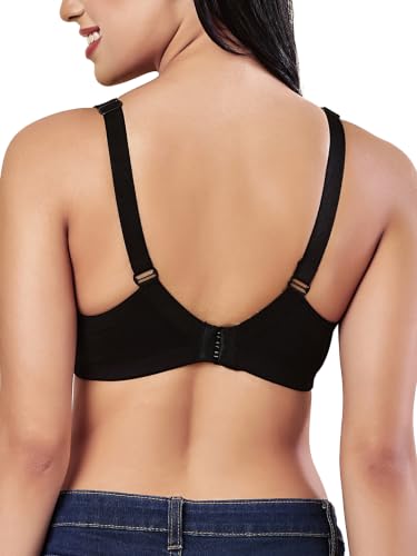 Image of Women's Seamless Padded Bra | Full Coverage | Cotton Stretch Fabric and Nylon Lace | Broad Adjustable Straps
