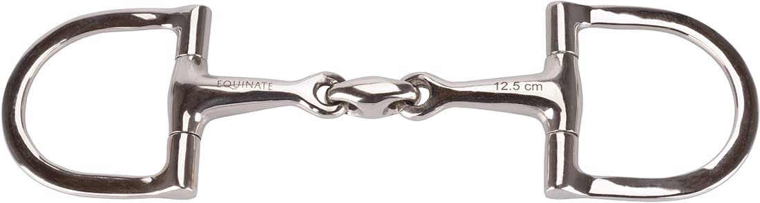 Equinate Anillo en D de acero inoxidable, 16 mm, doble rotura, 12,5 cm, dentadura anatómica con acción suave, grabado con láser
