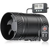 Upgraded 4-Inch Inline Duct household Fan 6 Speed Control with Temperature and Humidity Sensor and Timer Remote Low Noise for Grow Tent System, Bathrooms, Attics, replacement household furnace fans