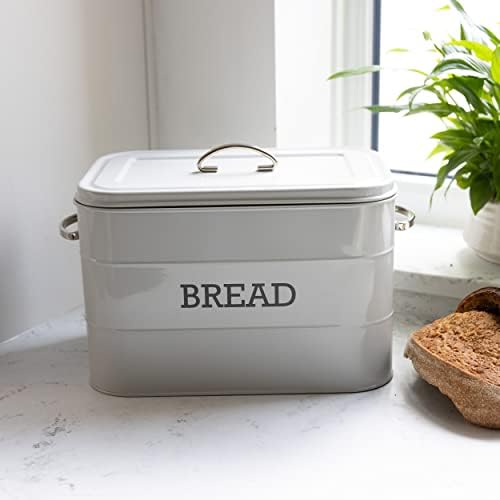 KitchenCraft Living Nostalgia LNBBINGRY Bread Bin, Grey, 34 x 21.5 x 25 cm