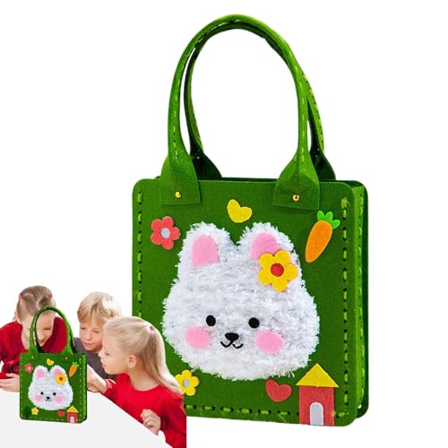 Celuicion Sac à coudre brodé, kit créatif coloré de d'animaux | Sac à provisions en feutre léger réutilisable Kit de pour la maison, l'école, les voyages