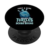Just A Cute Girl Who Loves Turtles And Scuba Tauchartikel PopSockets mit austauschbarem PopGrip