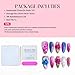 Handmade Press on Nails Medium Almond Arylice Nails - Luxury 3D Flower and Droplet Designs Gradient Fake Nails Full Cover Thick and Muti-Layer Gel False Nails for Women Nail Art Accessories（M)