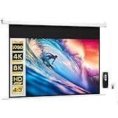 Gecheer Telo Proiettore Motorizzato, Schermo Elettrico 120 Pollici 4K HD 16:9 con Telecomando, 293x193 cm, Bianco, per Casa, Cinema, Ufficio, Esterno