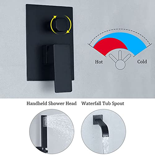 Ensemble de robinet de douche mural en acier inoxydable brossé - 7