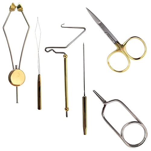 6pc The Most Useful Fly Tying Tools Combo Kit Gift Stainless Steel Whip Finisher Knot, Bodkin Large,