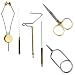 6pc The Most Useful Fly Tying Tools Combo Kit Gift Stainless Steel Whip Finisher Knot, Bodkin Large, Hackle Pliers, Fly Tying Bobbin Thread Holder, Disc Bobbin Threader, Scissor 4