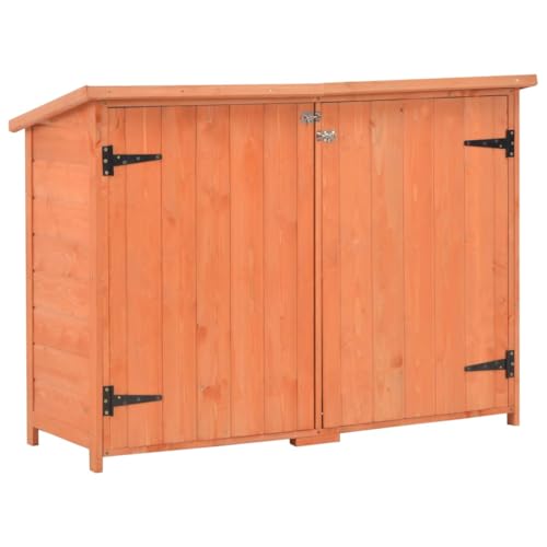 Vetnasa Caseta de Almacenamiento de jardín de Madera 128x42x91 cm Casa y jardín, Jardín, Artículos de Exterior, Estructuras de Exteriores, Cobertizos Marrón 21,1 KG