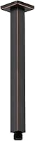 Vista 7 de Brazo de ducha negro con brida cuadrada para techo de extensión para cabezal de ducha de lluvia, 6 pulgadas
