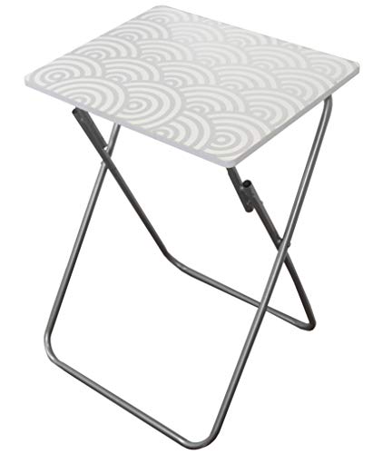 Home Basics TV Tray Cocktail Metallic Multi-Purpose Decorative Sturdy & Durable Bedside Foldable