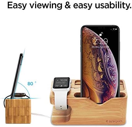 Spigen S370 Designed for Apple Watch Stand and Cell Phone Stand for Any Apple Watch Series and Phone