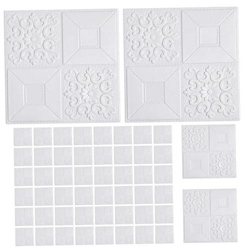 Paneles de pared 3D impermeables espuma decorativa papelón de pared 50 piezas 35x35cm 2