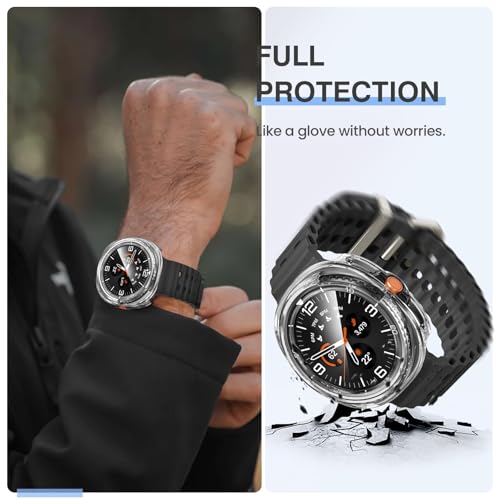 Image of VEMIGON Hard PC Case Compatible with Samsung Galaxy Watch 8 Classic 46mm 2025 Screen Protector, High Sensitive Protective Face Cover with Bumper Built-in Tempered Glass Film - (46mm Clear)