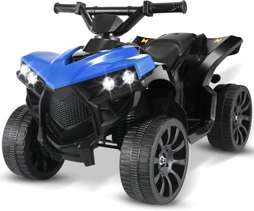 MAMIZO 6V Elektro-Quad Kinder, Kinderfahrzeug mit 3 KM/h, MP3-Musikplayer, Trompete, Scheinwerfer & USB-Aufladung, Elektroquad für Kinder ab 3 Jahre, Blau