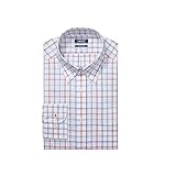 IZOD Men's Dress Shirt Regular Fit Stretch Check, RED, 15'-15.5' Neck 32'-33' Sleeve