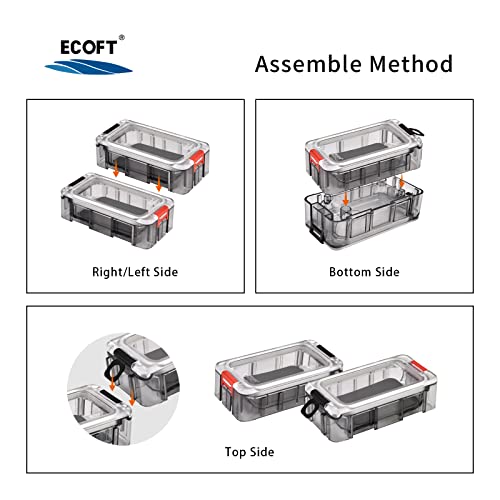 Ecoft Small Tackle Box Removable Freely Assemble Fishing Tackle Storage Box Strip Seal Luminous Waterproof Fishing Tackle Box With Strong Magnetic Function Plastic Storage Organizer Box #TOP2