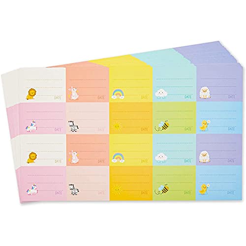 Stockroom Plus Removable Baby Bottle Labels - Waterproof Daycare Labels - Versatile Baby Bottle Stickers - Custom Name Tags - Medium, Multicolor, 25 Sheets, 500 Stickers